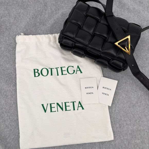 Bottega Veneta Handbags - Bottega Veneta Padded Cassette Crossbody Black Leather